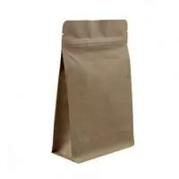 Пакет 110+80*250 восьмишов. бумажный ЗИП с отрыв. замком, с плоск. дном 1/50 Коричневый - фото