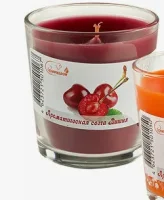 Свеча ароматическая в стакане Вишня, 80*80, С-01-19  - фото