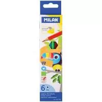 Карандаши Milan "211", 06цв., заточен., картон, европодвес 07221106R  - фото