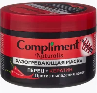 Маска для волос разогревающая ПЕРЕЦ+КЕРАТИН против выпад. волос 500мл ТМ Compliment Naturalis  - фото