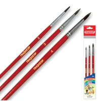 Кисти набор 3шт/уп ПИФАГОР (ПОНИ, кругл. No2,3,4), пакет с европод., 200227  - фото