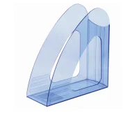 Лоток вертикальный для бумаг BRAUBERG "Delta", 240х90х240 мм, тонированный синий, 237245  - фото