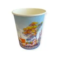 Стакан бумажный 350мл для горячего Светлогорск D90 50шт Голубой - фото