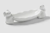 Блюдо "Зайки в золотом" 21x8x6 см 7384534 Белый - фото