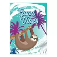 Папка для школьных тетрадей пластиковая арт. 50966/ 12 ЛЕНИВЕЦ (полипропилен, формат А4, 22х31 см, 1 отделение (-я), тиснение фольгой, УФ-печать)  - фото