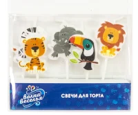 Набор свечей Фигура, Джунгли, 6 см, 5 шт. с держат., 700189  - фото