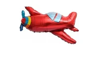 Шар с клапаном (15''/38 см) Мини-фигура, Самолет, Красный, 1 шт.  - фото