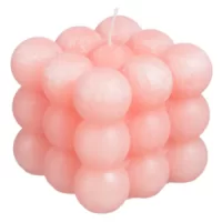 Свеча шары в кубе 9 см РОЗОВЫЙ, арт. 84343836 Розовый - фото