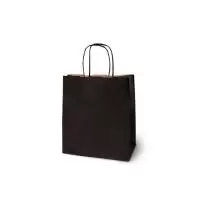 Пакет подарочный бумажный с ручками 31*44*12 Крафт черный, арт. L221 Черный - фото