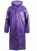 Дождевик-плащ EVA, фиолетовый, на кнопках, рукава на резинках, 110 мк, Komfi, EVAF12 Фиолетовый - фото