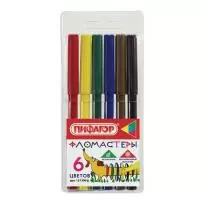 Фломастеры ПИФАГОР "Веселая такса", 6 цв, вентилируемый колпачок,151396  - фото