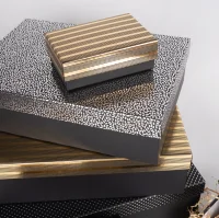 Коробка Строгий микс, Черный/Золото/Серебро, Металлик, 14,5*10*5 см, 1 шт Черный - фото