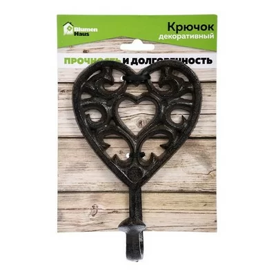 Крючок "Сердце" декоративный 12*17*6 см 66062 BLUMEN HAUS/24/4  - фото