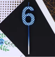 Свеча в торт «6», синяя 7479376 (1) Страна Карнавалия Синий - фото