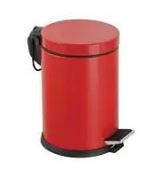 Ведро для мусора 5л с педалью красное из коррозийно стойкой стали 813K Красный - фото