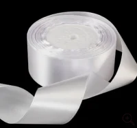 Лента тканная атласная 38 мм*25Y Белый 5шт/упак 200 т.м., F014-38/01 Белый - фото