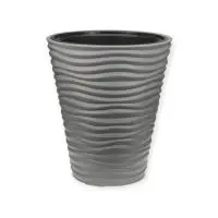 Кашпо ДЮНА  D340мм H 385мм 19,5л со вставкой  Серый М 3401 (1) Серый - фото