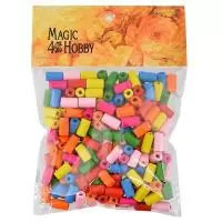 Бусины деревянные детские MAGIC HOBBY  цветное ассорти , 145х105х10 мм (200±3шт)  - фото