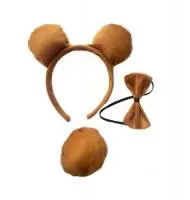 Маскарадный набор Медвежонок (галстук, ободок, хвостик), полиэстер 20*3*17 арт. 78191  - фото