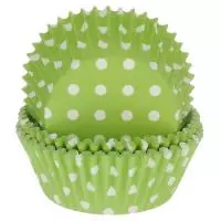 Набор бумажных форм для конфет Д35 Н20 зелен в горошек  BC1555GD 1/100 Зеленый - фото
