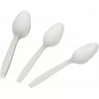 Ложка столовая/чайная 145 мм 1/50 кукурузный крахмал, арт. DLS-D-02 Белый - фото