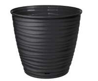 Горшок для цветов "Saffron" D177мм, 2,6л с поддоном (черный), арт. 221610230/02 Черный - фото