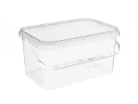 Комплект Ведро 5,8л прямоуг. прозрач + Крышка д/ведра 5,8л прямоуг. (293*198) Прозрачный - фото