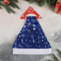 Колпак новогодний "Снежная феерия" 26х38 см, синий арт.700899 Синий - фото