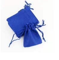 Мешки джутовые синие 10*15 см, искуственный,  № 5 Синий - фото