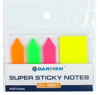 Набор самоклеящих этикеток-закладок (4*25) "Darvish" пластиковые ассорти DV-3927 (30) Darvish Разноцветный - фото