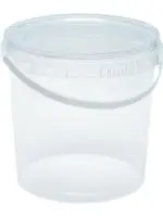Ведро 1л прозр. с ручкой и крышкой (компл.) Прозрачный - фото