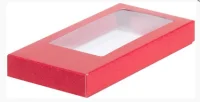 Коробка для шоколадной плитки 160*80*17 мм красная 1шт, арт. 060704 Красный - фото