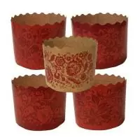 Форма бумажная круглая для кулича 100мл цветная Пасха (цвета в ассортименте), 50 шт  - фото