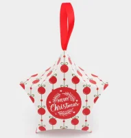 Коробка складная Новогодняя "Звезда шары" 7 х 5,5 х 2 см, 10612688 Разноцветный - фото