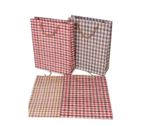 Пакет подарочный бумажный с ручками 45*31*19 крафт клетка, арт. L506  - фото