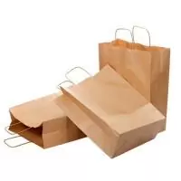 Пакет бумажный коричневый с кручеными ручками с дном 220*120*250, арт. 108-038, 406-774 Коричневый - фото