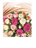 Сумка-пакет 38*47 прорубная ручка, ламинированный, Желанный букет  - фото