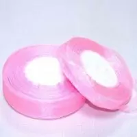 Лента тканная органза Розовый 25мм*50Y, арт. F014-39/1005-25 Розовый - фото