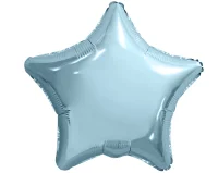 Шар фольга(2) (19''/48 см) Звезда, Нежно-голубой, 1 шт.  - фото