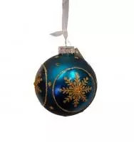 Шар стеклянный НГ, арт. 20YB072410 Синий - фото