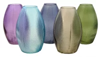 Ваза с декоративной текстурой цветная МАТИЛЬДА 1473-микс скандик  - фото