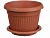 Кашпо ЛИВИЯ D280мм 7,4л с поддоном Терракотовый, арт. М 3021 Терракотовый - фото
