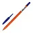 Ручка шарик. синяя на масл.осн STAFF Flare корпус оранжевый (50) 0,7мм 142679 Синий - фото