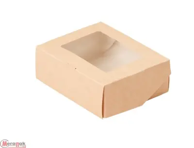 Коробка карт с окном 100*80*35 ECO TABOX 300 gl (500.600.450 шт./кор.) Коричневый - фото