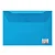 Папка-конверт с кнопкой BRAUBERG A4. 150 мм, до 100 листов, прозрачная  синяя 221637 Синий - фото