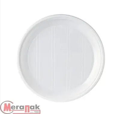 Тарелка 1-секц. белая 1/100 PP СТАНДАРТ И (18)  Белый - фото