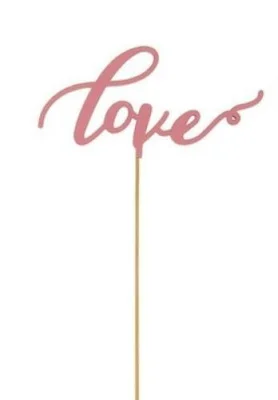 Топпер "Love" розовый15см Розовый - фото