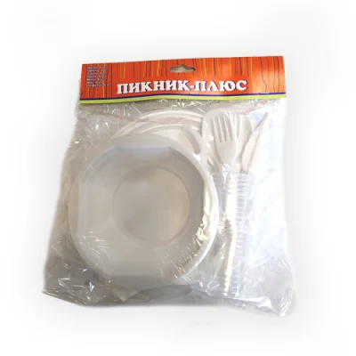 Набор одноразовой посуды Пикник плюс (6шт)  - фото