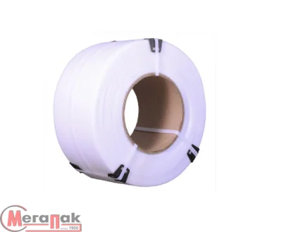 Лента стяжная 12 мм*0,45/0,5*3000м белая полипропиленовая Белый - фото