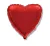 Шар фольгированный(2) (18''/46 см) Сердце, Красный, 1 шт.  - фото